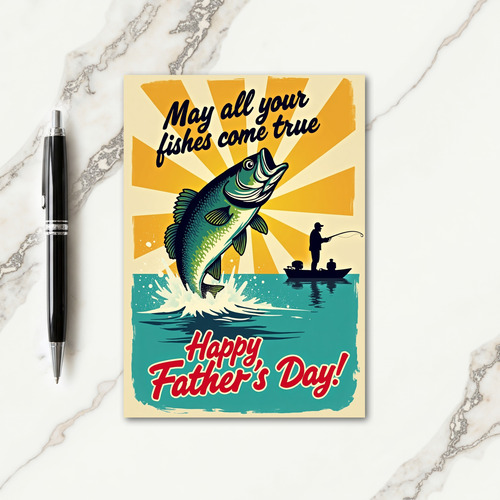 Vintage Fishing Fathers Day Card