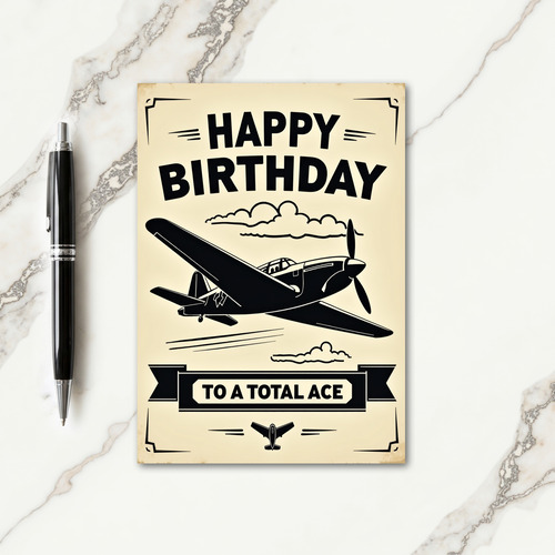 Vintage Flight Birthday Card