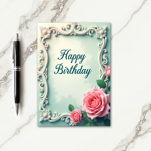 Vintage Floral Birthday Card