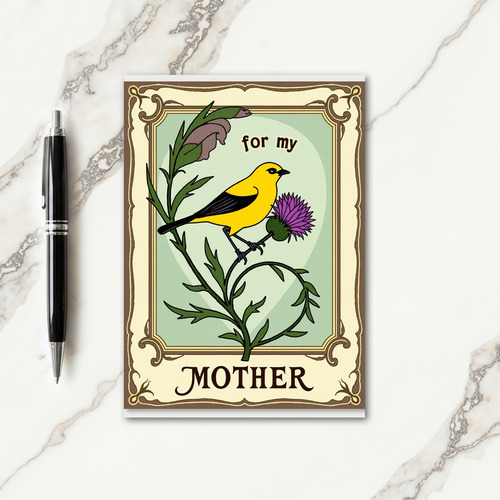 Vintage Floral Mother Card
