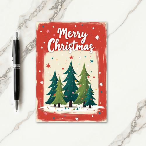 Vintage Forest Christmas Card