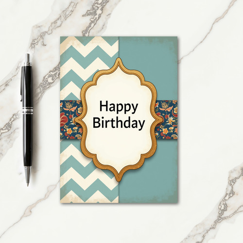 Vintage Gold Birthday Card