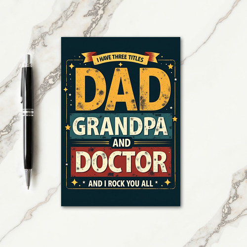 Vintage Grandpa Doctor Dad Card