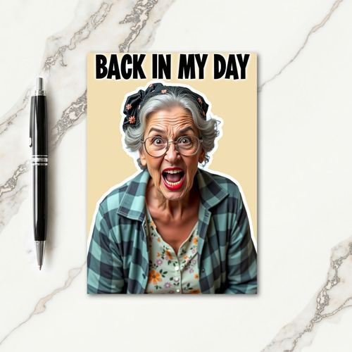 Vintage Granny Portrait Birthday Card