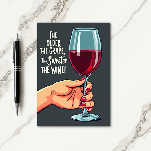 Vintage Grape Birthday Card
