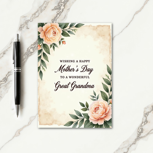 Vintage Great Grandma Love Card