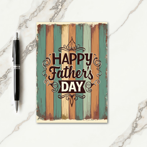 Vintage Happy Fathers Day Art Card
