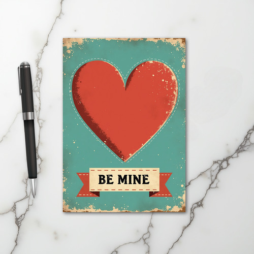 Vintage Heart Be Mine Card