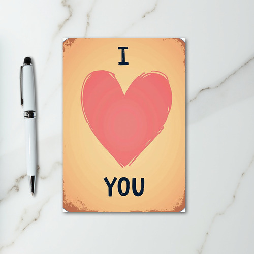 Vintage Heart I Love You Card