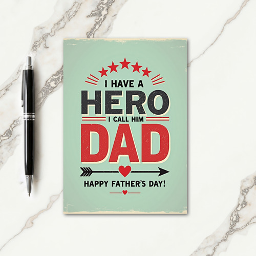 Vintage Hero Dad Fathers Day Card