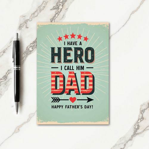 Vintage Hero Dad Message Card
