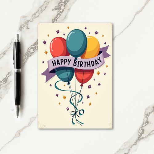 Vintage Illustrated Birthday Card
