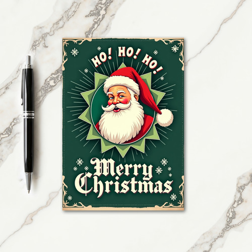 Vintage Jolly Old Man Christmas Card