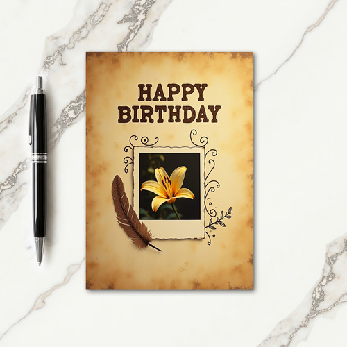Vintage Lily Birthday Card