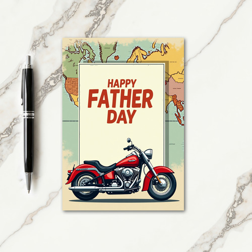 Vintage Map Fathers Day Card