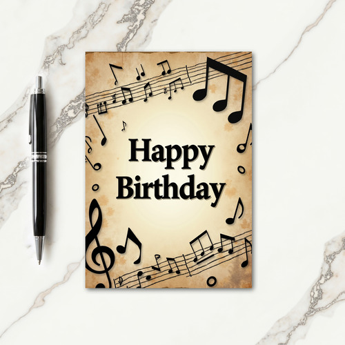 Vintage Melody Birthday Card
