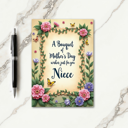Vintage Mothers Day Bouquet Card