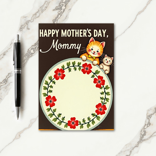 Vintage Mothers Day Felines Card