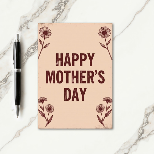 Vintage Mothers Day Floral Card