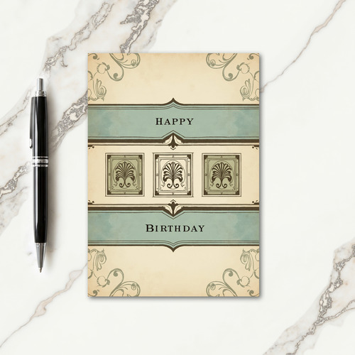 Vintage Motif Birthday Card
