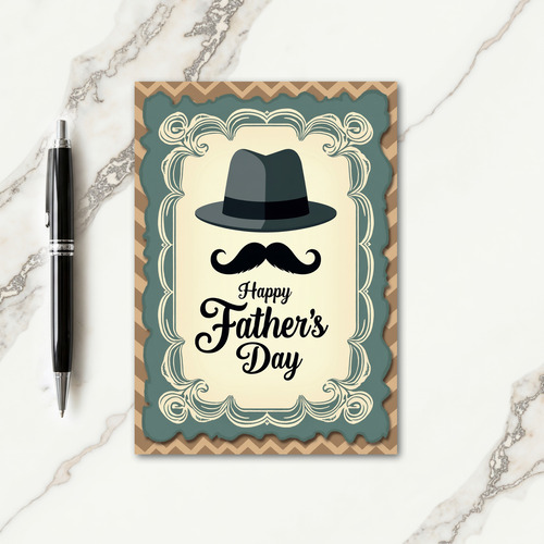 Vintage Mustache Father Card