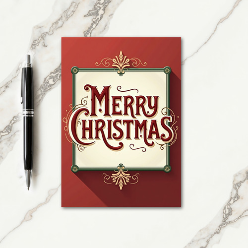 Vintage Ornate Christmas Card