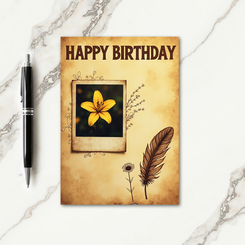 Vintage Photo Flower Card