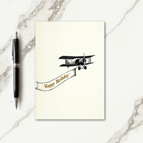 Vintage Plane Birthday Card