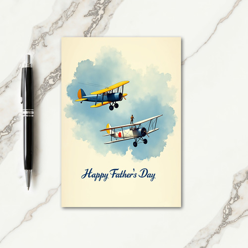 Vintage Planes Fathers Day Card