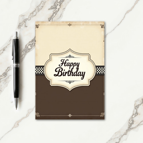 Vintage Plaque Birthday Card