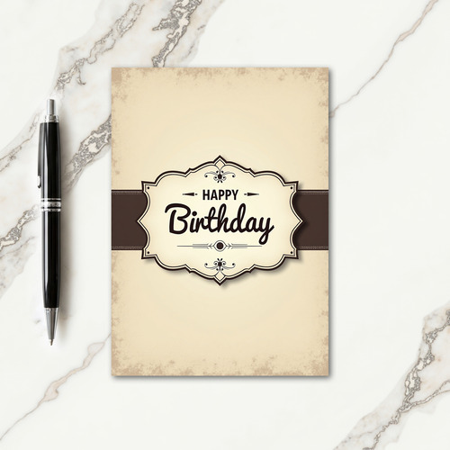 Vintage Ribbon Birthday Card