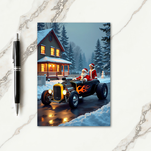 Vintage Roadster Christmas Card
