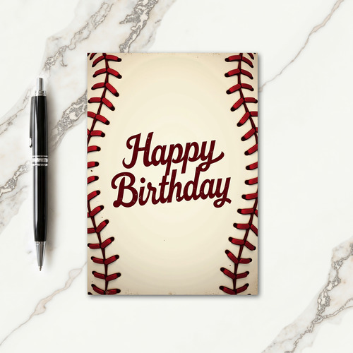 Vintage Script Birthday Card
