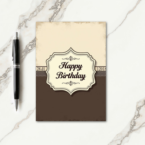 Vintage Scroll Birthday Card