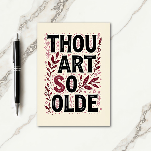 Vintage Serif Birthday Card
