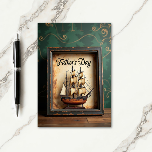 Vintage Ship Fathers Day Card