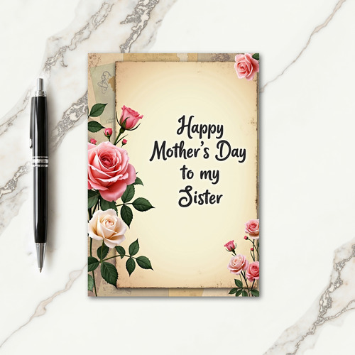 Vintage Sister Mothers Day Card