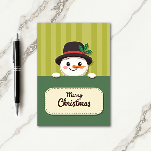 Vintage Snowman Art Card