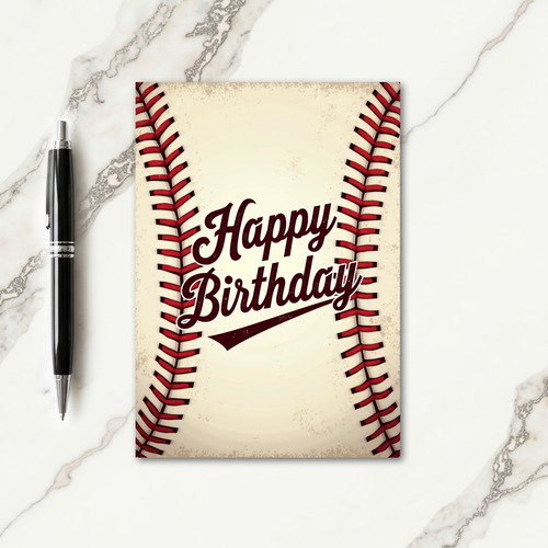 Vintage Sport Stitch Birthday Card