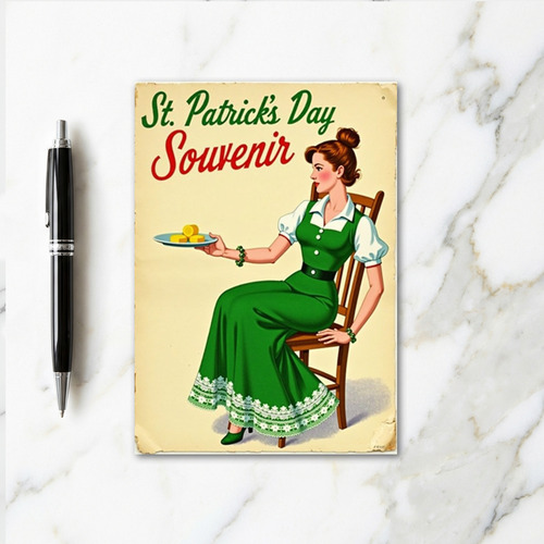 Vintage St Patricks Day Scene Card