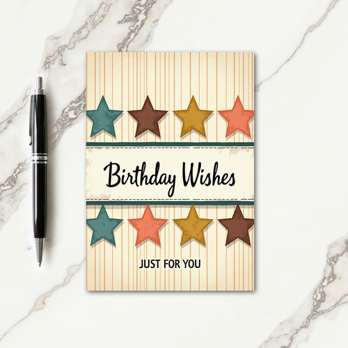 Vintage Star Birthday Card