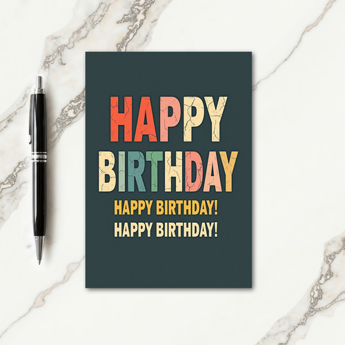 Vintage Textured Birthday Card
