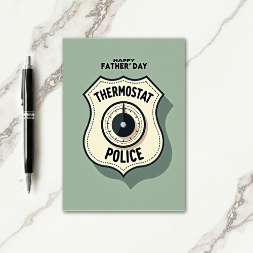 Vintage Thermostat Police Father Card