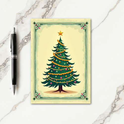 Vintage Tree Christmas Card thumbnail