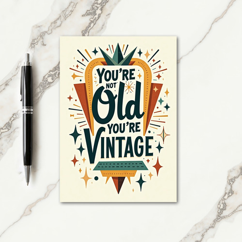 Vintage Typographic Birthday Card