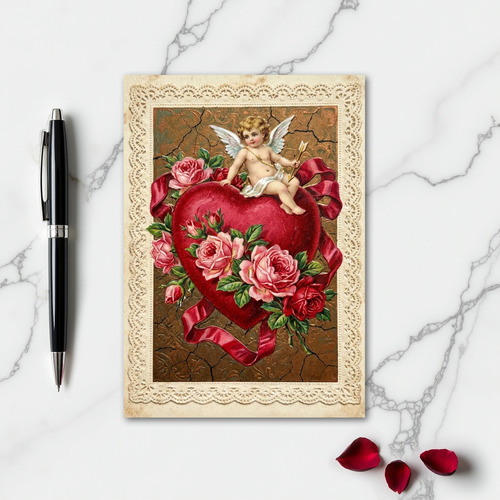 Vintage Valentine Cupid Card
