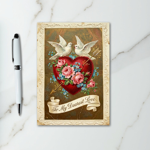 Vintage Valentine Dearest Love Card
