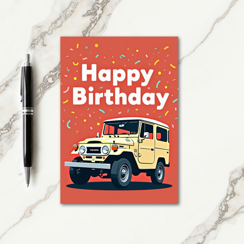 Vintage Vehicle Birthday Card