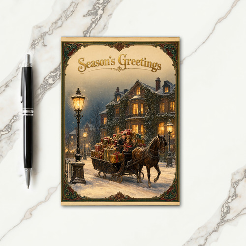 Vintage Victorian Christmas Postcards Reproduction Card