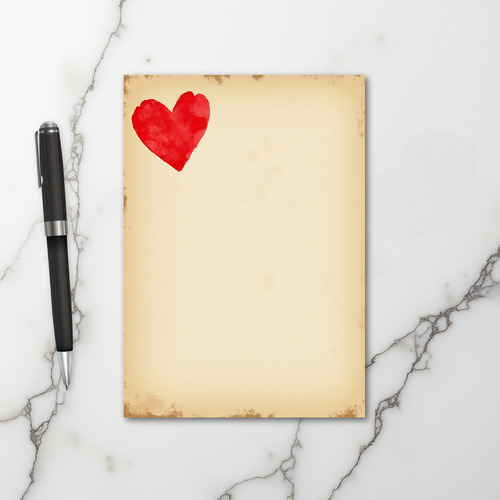 Vintage Watercolor Heart Card